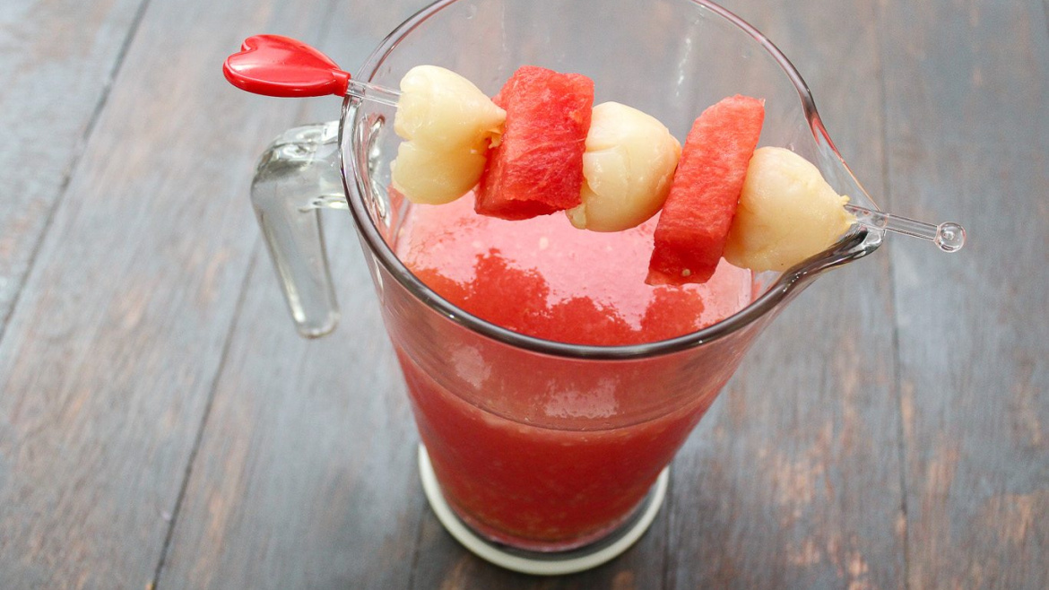 Watermelon and Lychee Mocktail