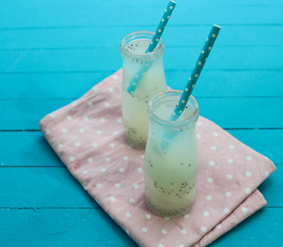 Soursop and Basil Seeds Mocktail