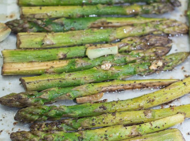 Roasted Asparagus in Balsamic Butter Vinaigrette