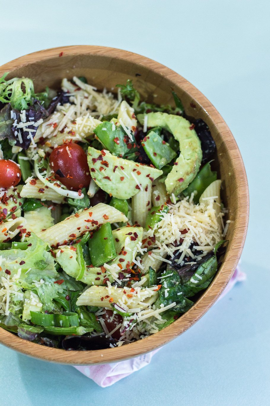 Delicious Pasta Salad with Avocado Dressing
