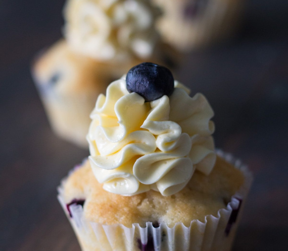 Lemon Blueberry Cupcakes with Swiss Meringue Buttercream