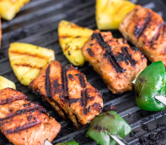 Grilled Salmon Kebabs