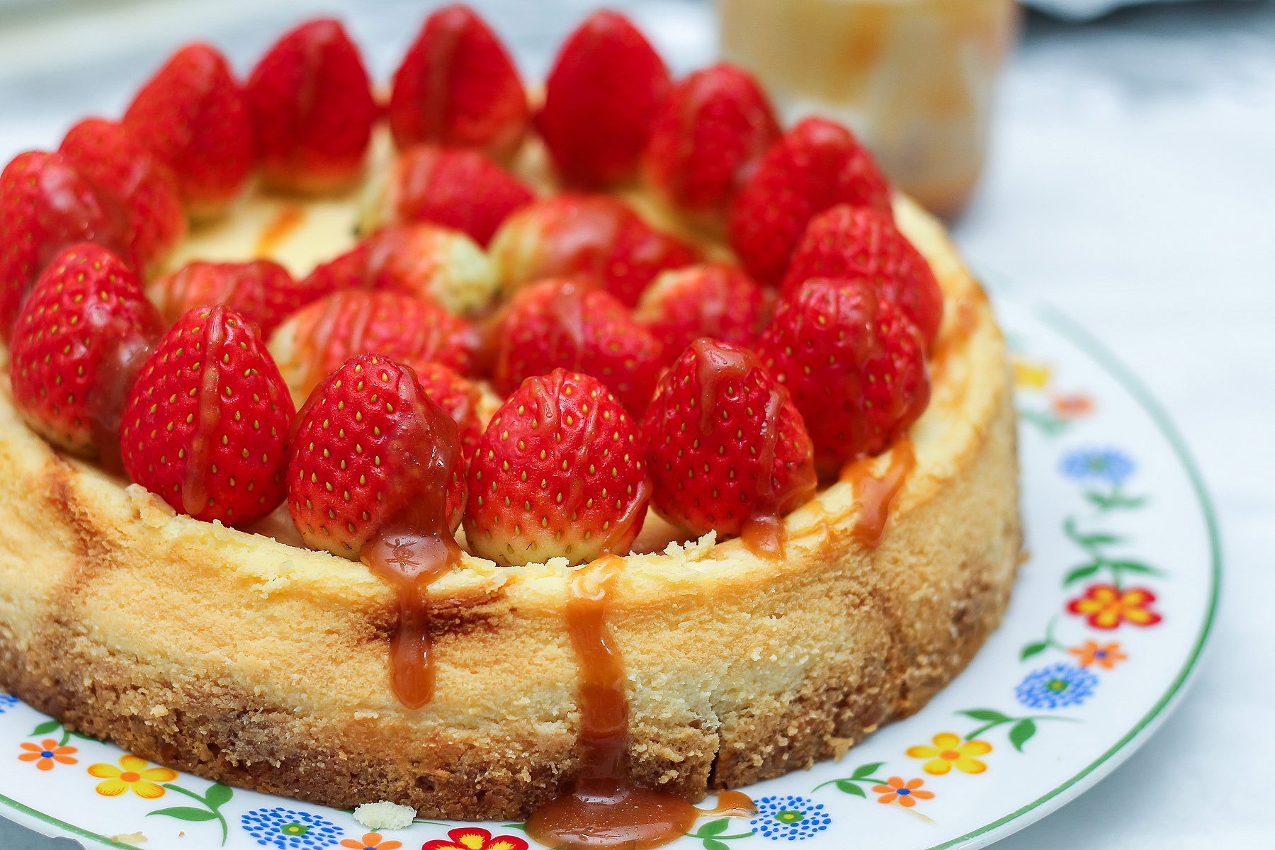 Strawberry Cheesecake with Salted Caramel