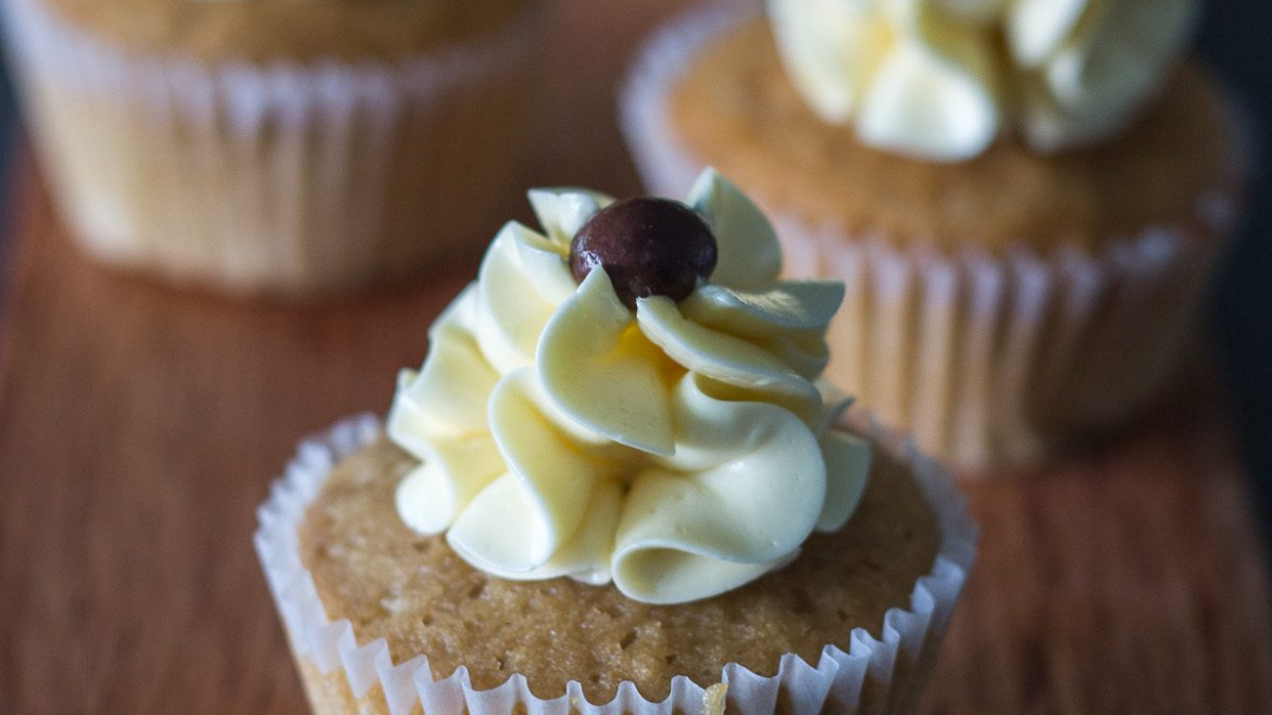 Espresso Cupcakes with Swiss Meringue Buttercream Frosting