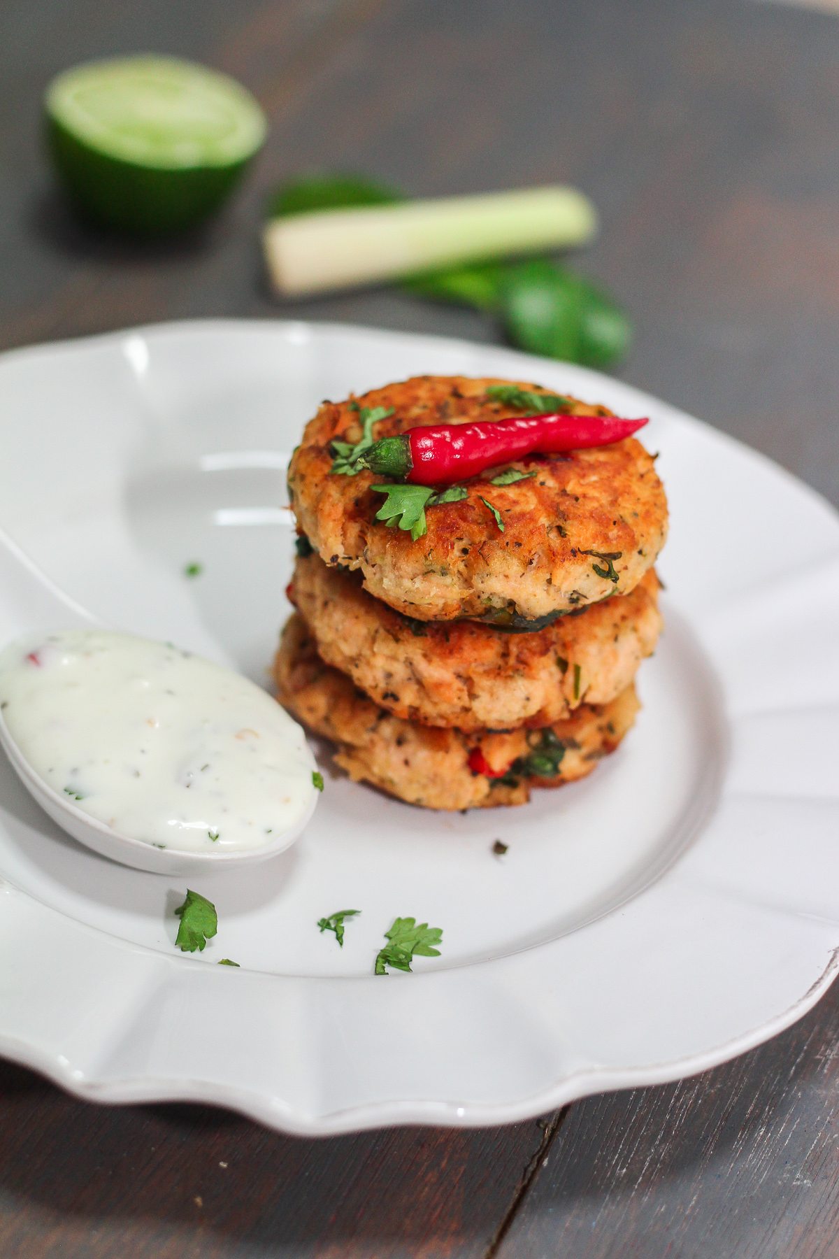 Thai Salmon Cakes and Corn Salad