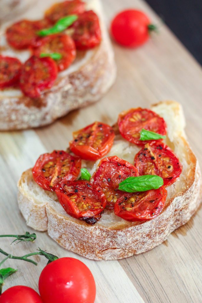 Roasted Tomato Bruschetta - Maya Kitchenette