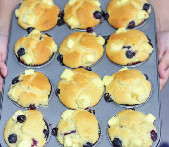 Soft Blueberry Cream Cheese Muffins
