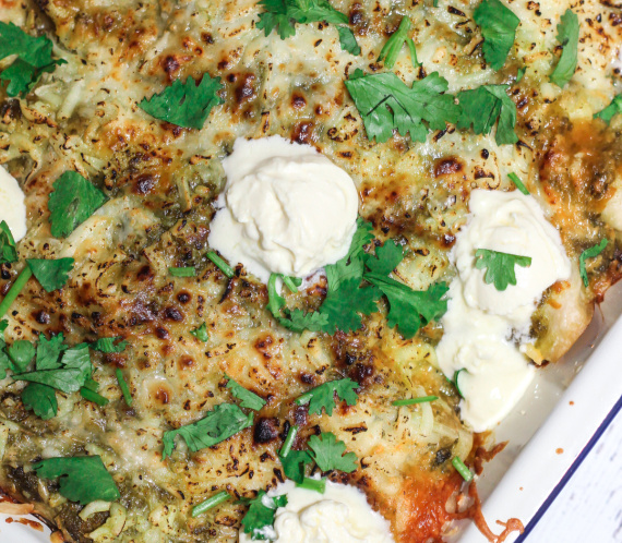 Delicious Green Chicken Enchiladas