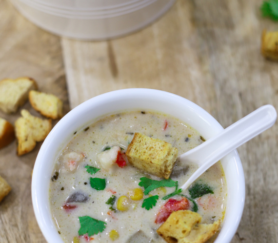 20 Minute Prawn and Corn Chowder Recipe