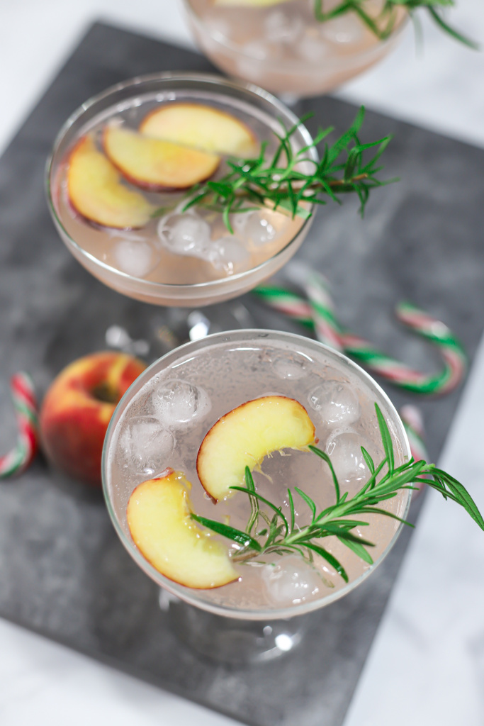 Sparkling Rosemary Peach Mocktail