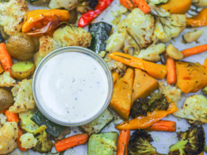 Roasted Vegetable with Creamy Garlic Dressing